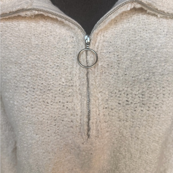 Aeropostale Cream Half Zip Cozy Boucle Sweater Women’s XL Size 12 - Picture 4 of 8